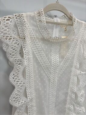 NWT- Adiva White Crochet Lace Dress